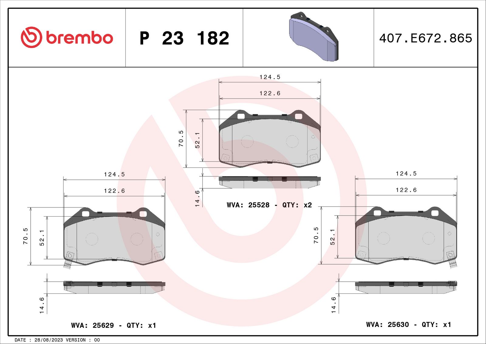 PRIME Low-Met Front Disc Brake Pad Set - P23182_01