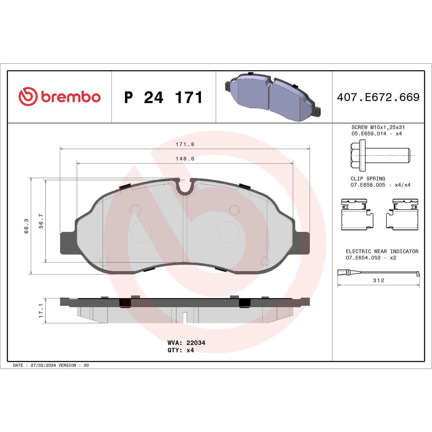 PRIME Low-Met Front Disc Brake Pad Set - P24171_02