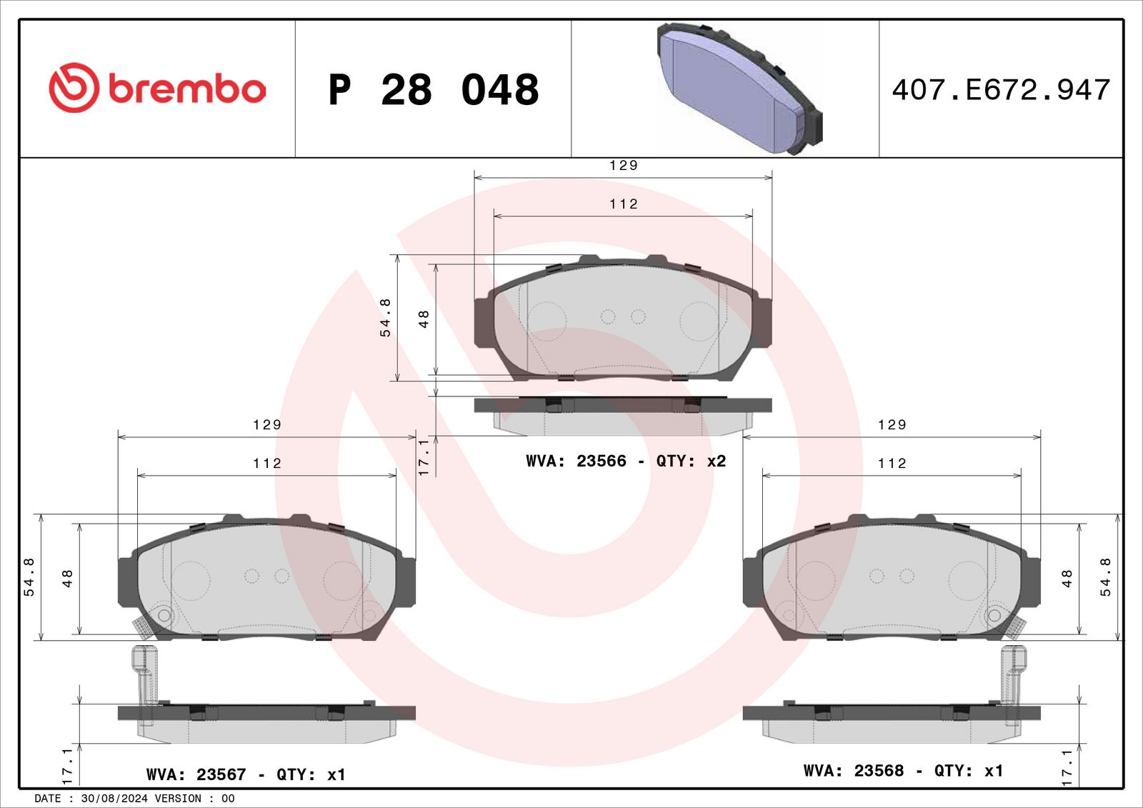 PRIME Low-Met Front Disc Brake Pad Set - P28048_03