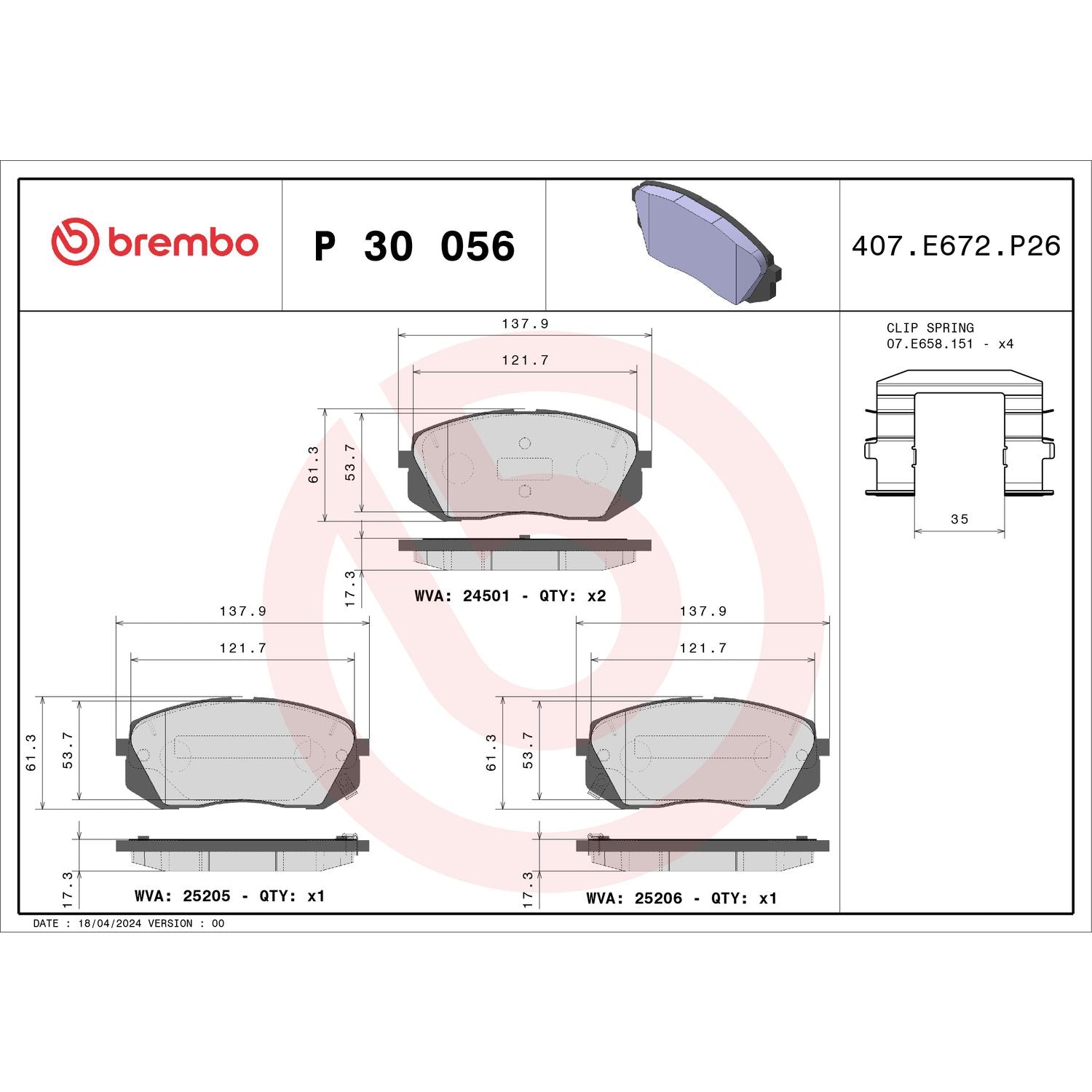 PRIME Low-Met Front Disc Brake Pad Set - P30056_02