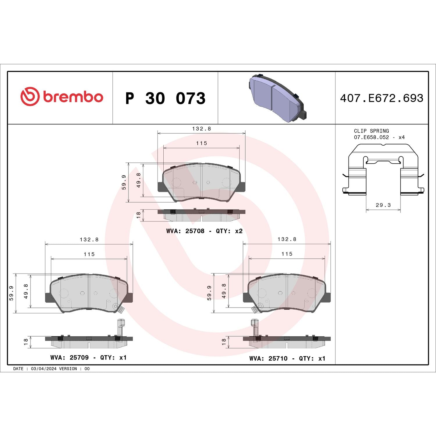 PRIME Low-Met Front Disc Brake Pad Set - P30073_02