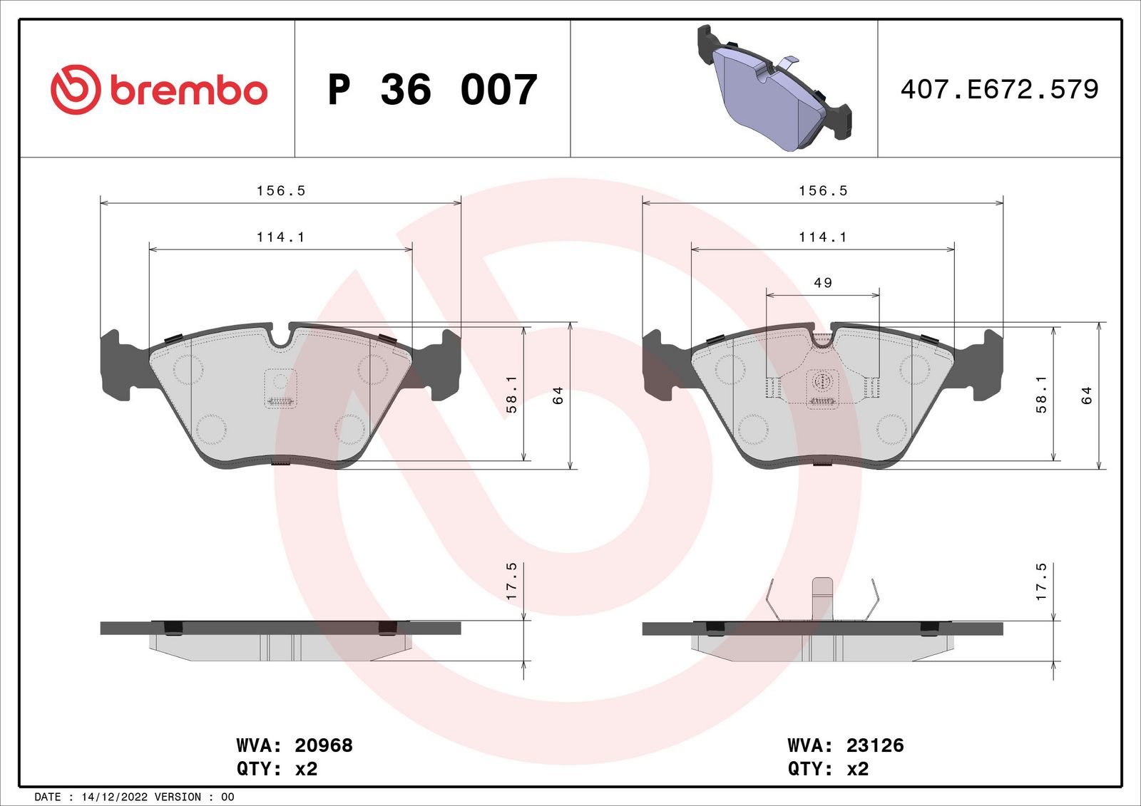 PRIME Low-Met Front Disc Brake Pad Set - P36007_05