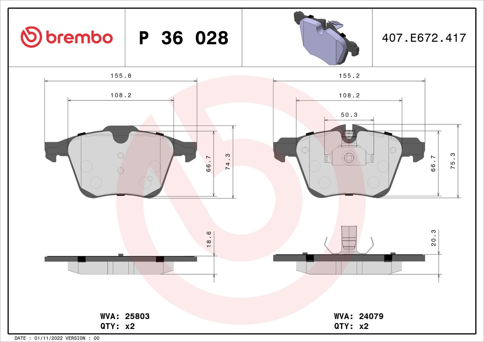PRIME Low-Met Front Disc Brake Pad Set - P36028_03