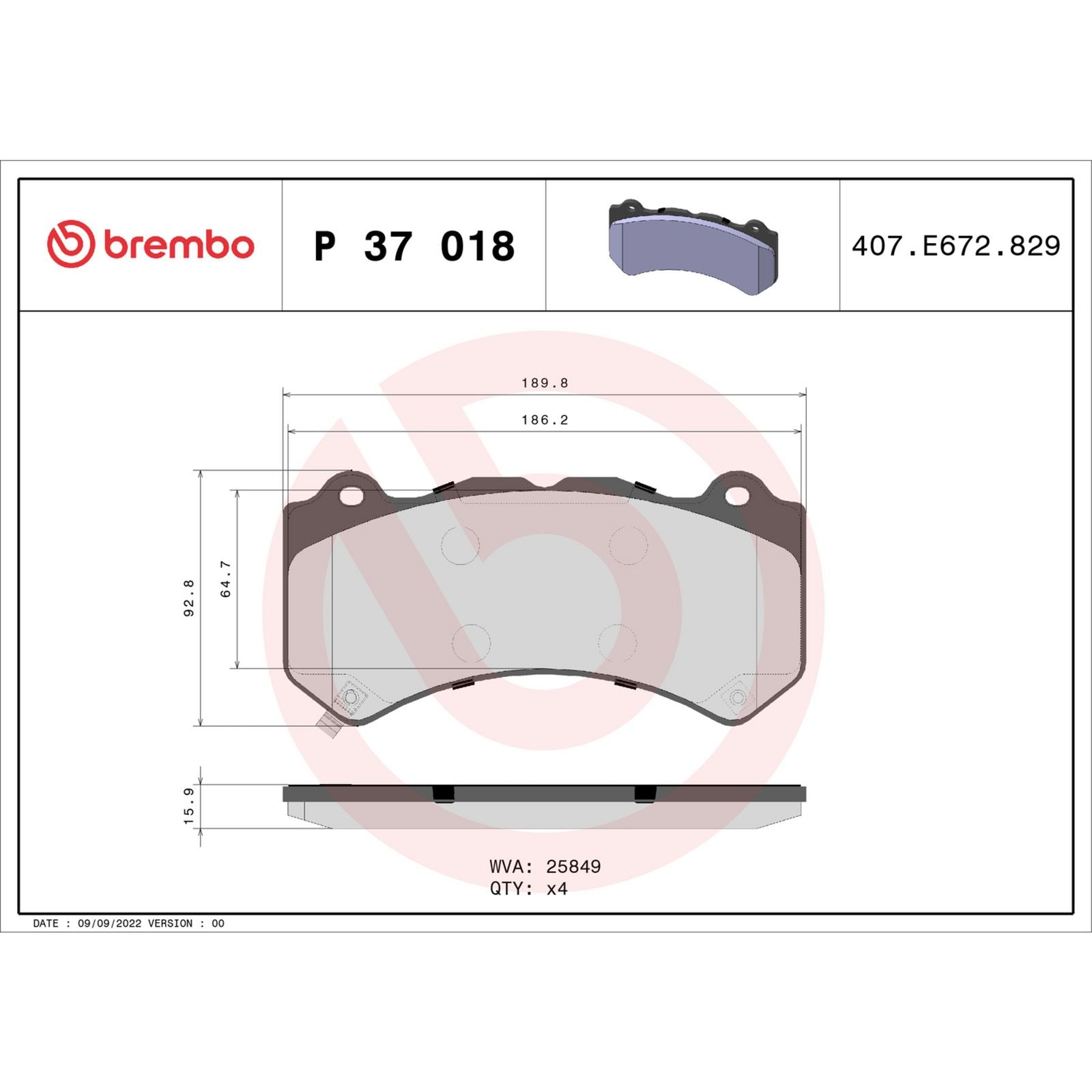 PRIME Low-Met Front Disc Brake Pad Set - P37018_03