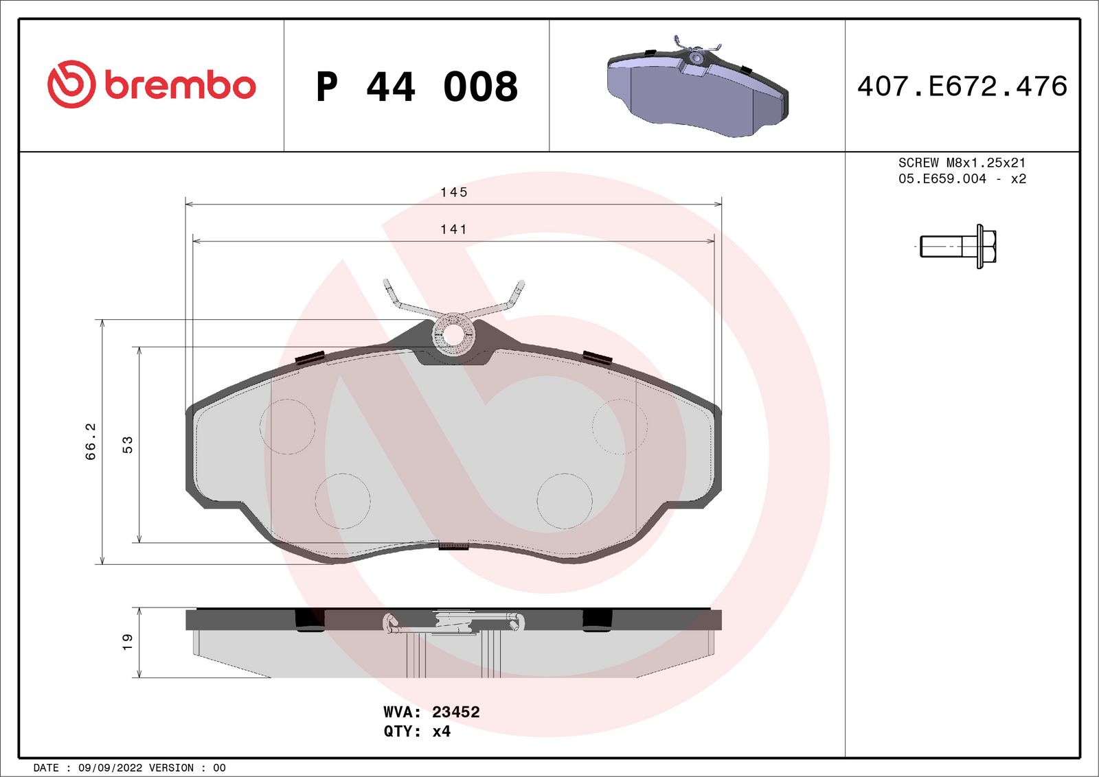 PRIME Low-Met Front Disc Brake Pad Set - P44008_03