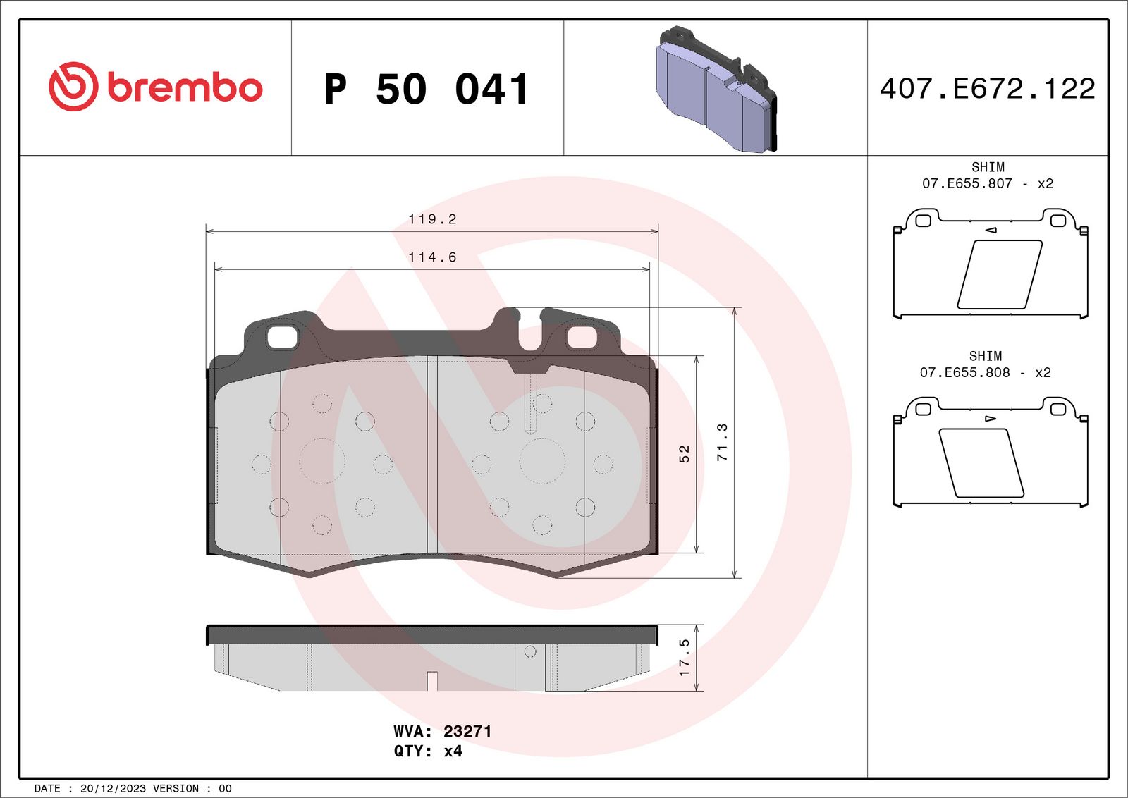 PRIME Low-Met Front Disc Brake Pad Set - P50041_03