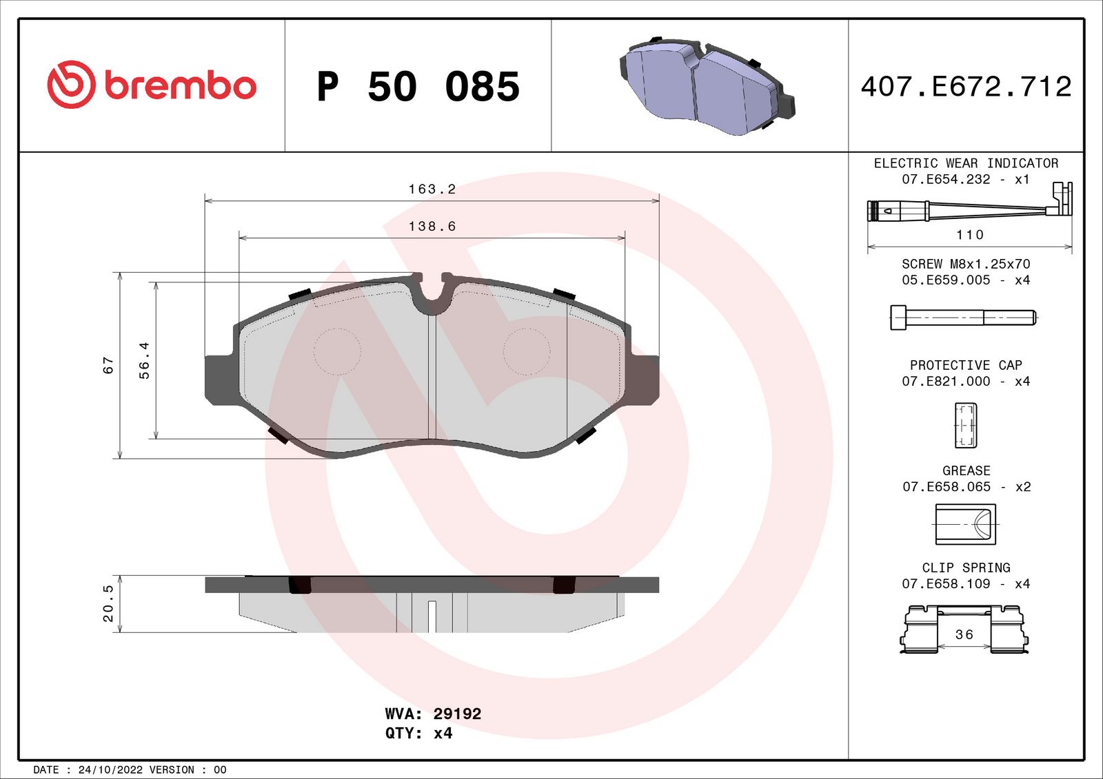PRIME Low-Met Front Disc Brake Pad Set - P50085_03