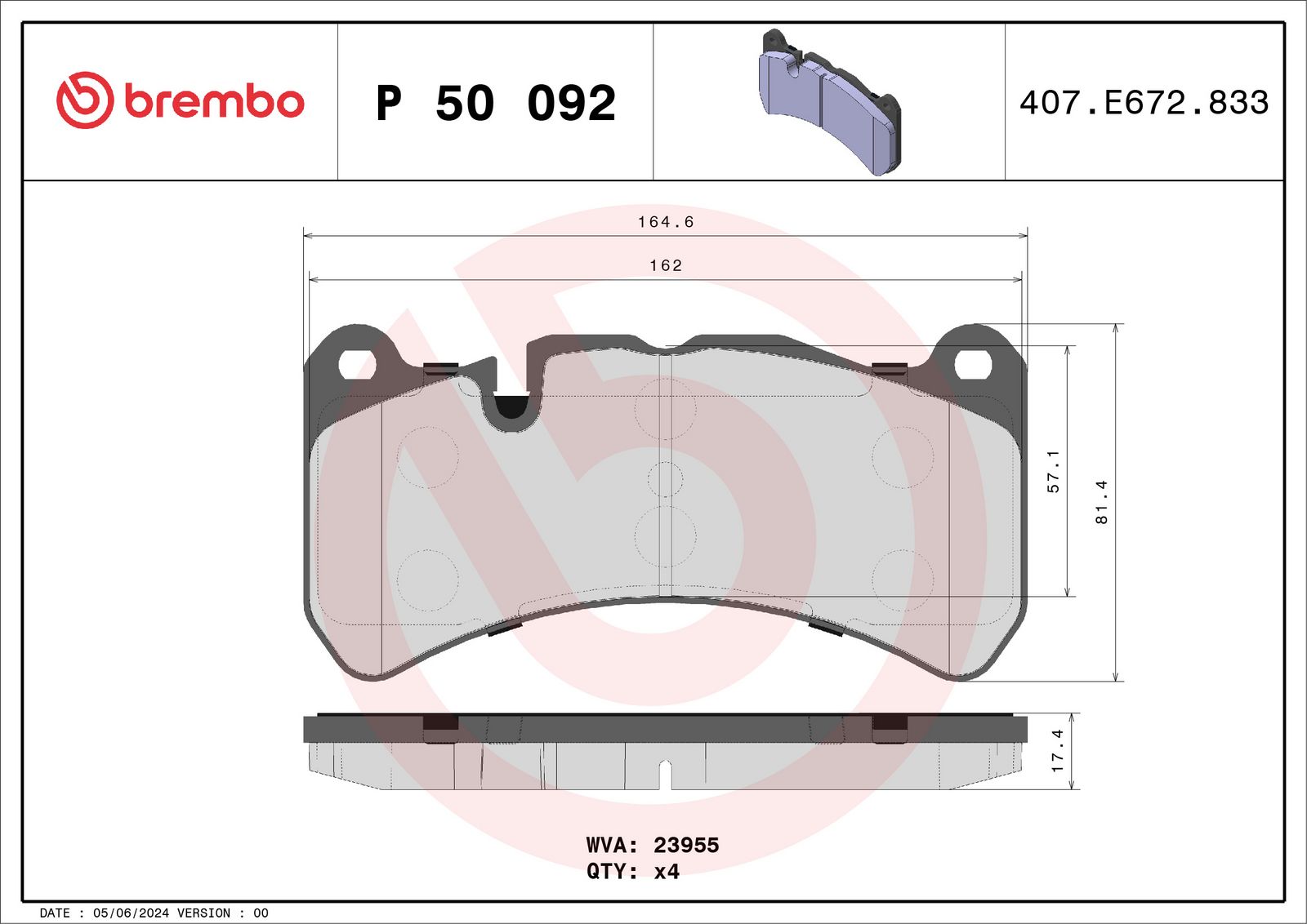 PRIME Low-Met Front Disc Brake Pad Set - P50092_03