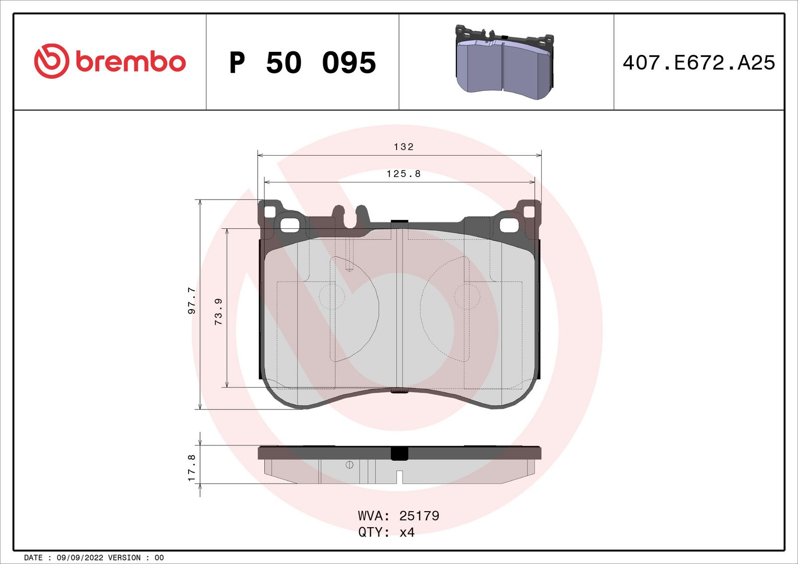 PRIME Low-Met Front Disc Brake Pad Set - P50095_03
