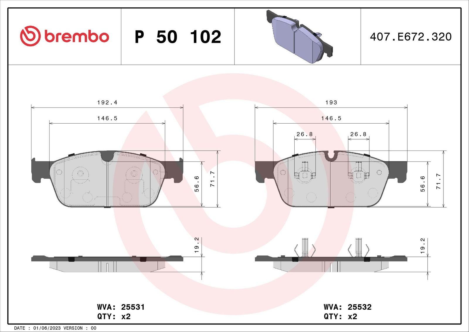 PRIME Low-Met Front Disc Brake Pad Set - P50102_03
