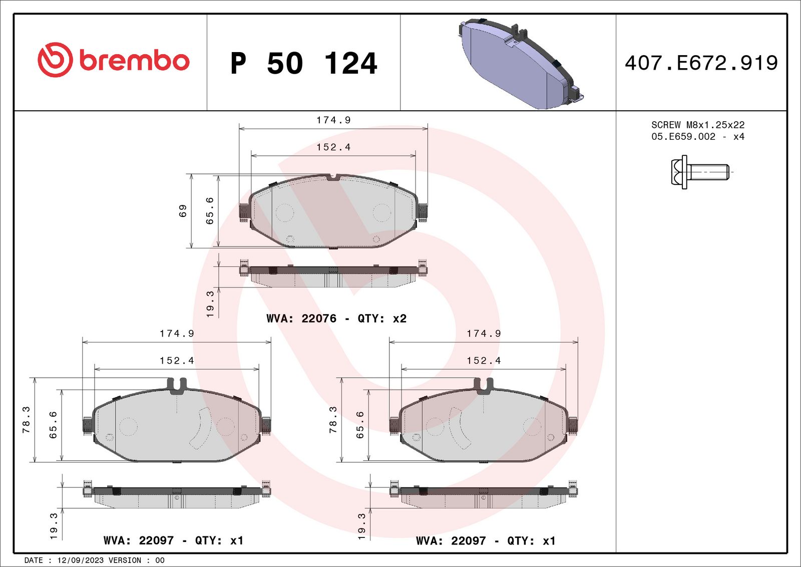 PRIME Low-Met Front Disc Brake Pad Set - P50124_03