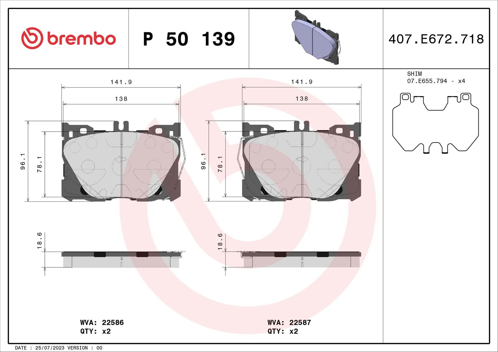 PRIME Low-Met Front Disc Brake Pad Set - P50139_03