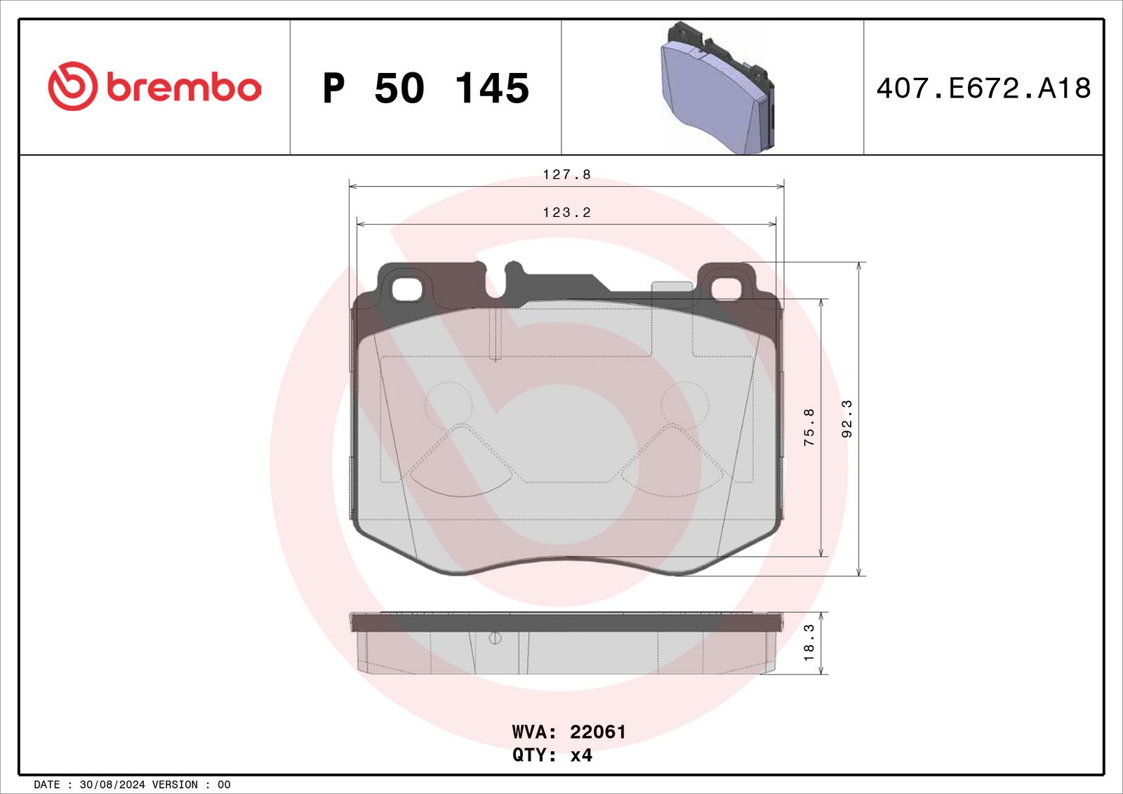 PRIME Low-Met Front Disc Brake Pad Set - P50145_03