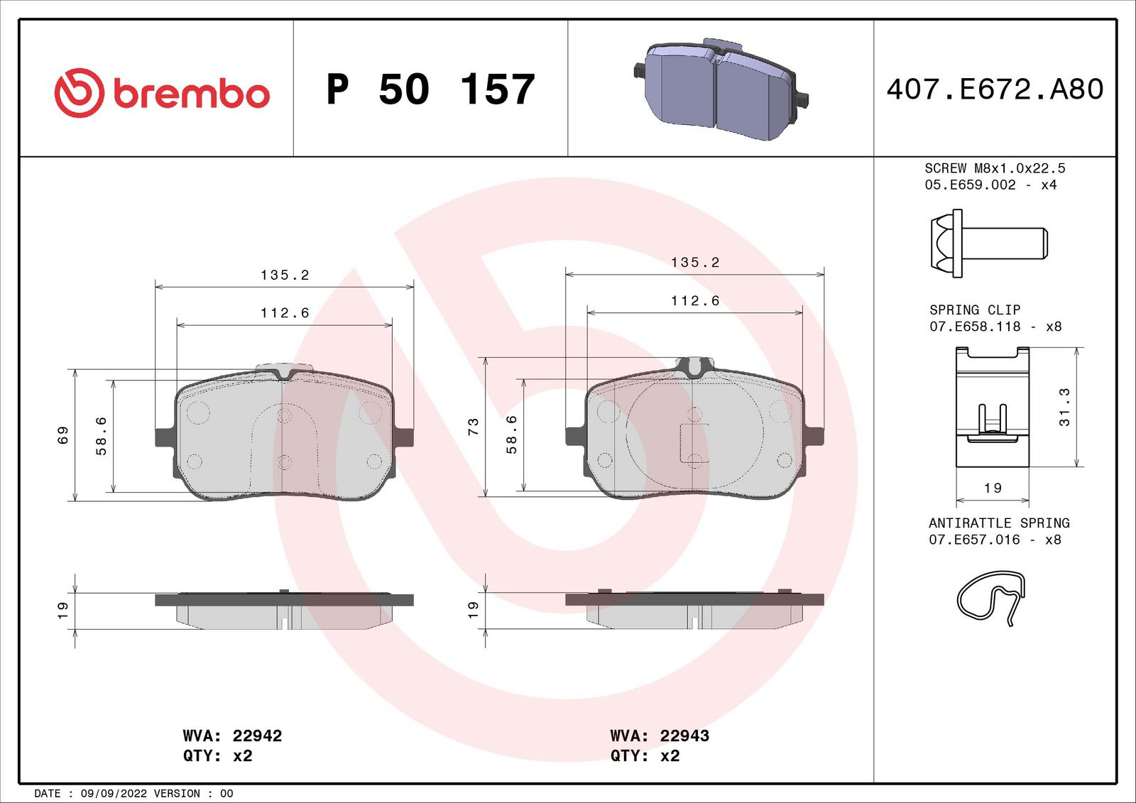 PRIME Low-Met Front Disc Brake Pad Set - P50157_01