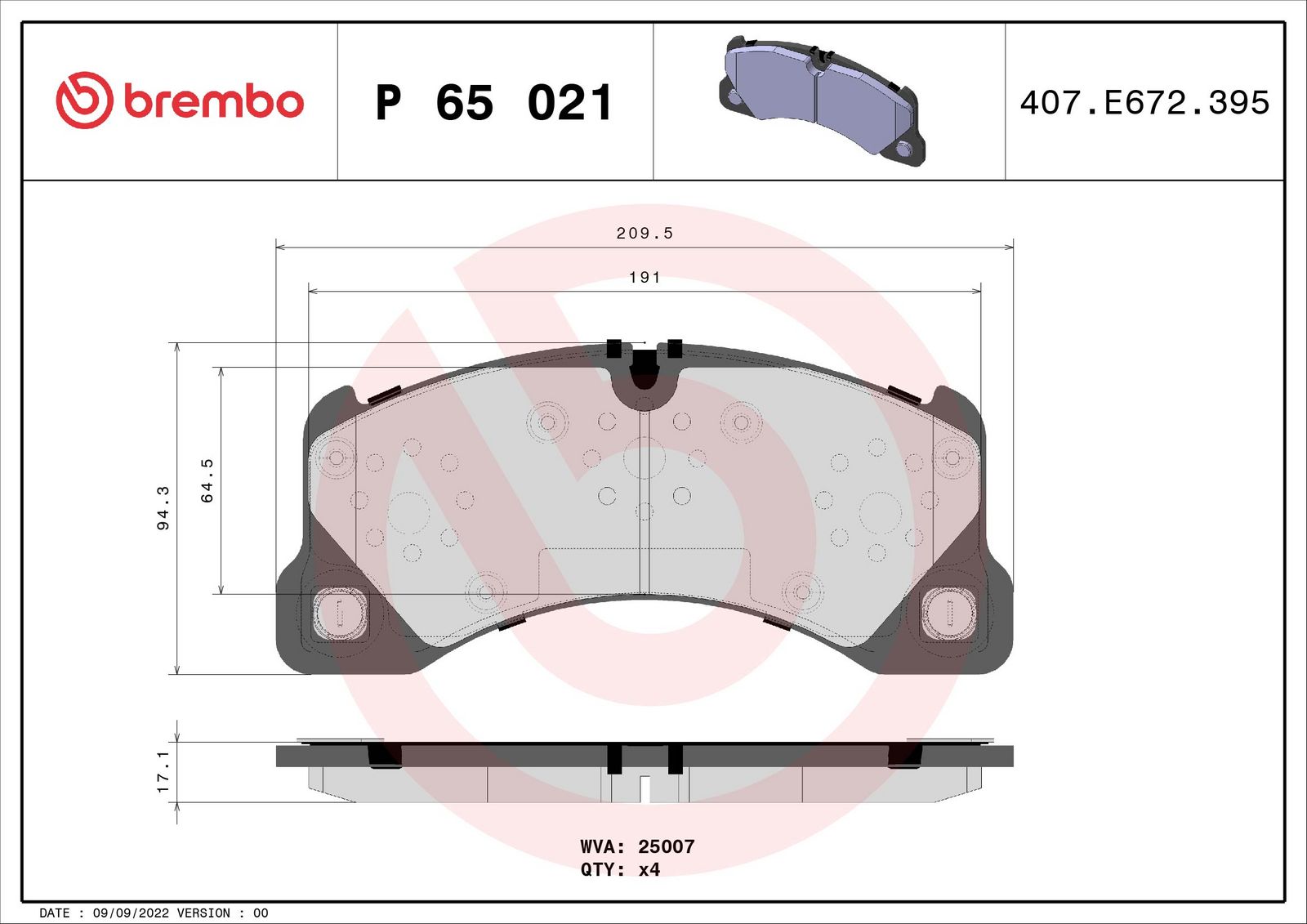 PRIME Low-Met Front Disc Brake Pad Set - P65021_03
