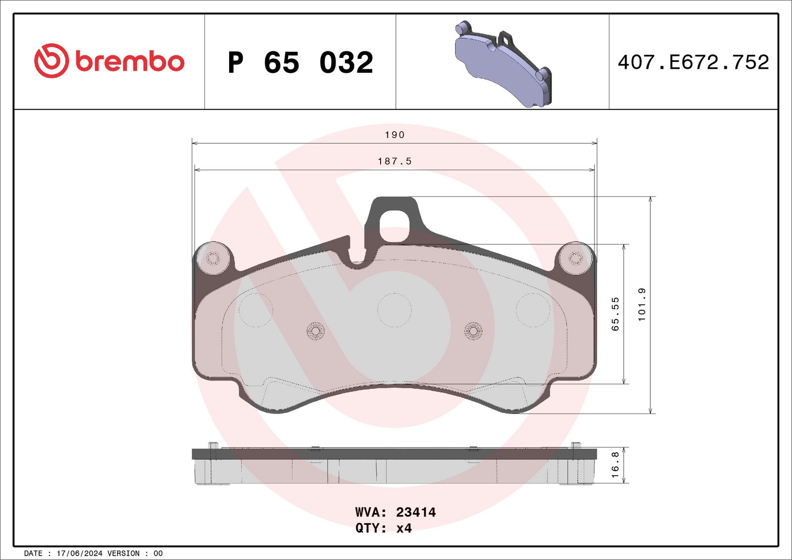 PRIME Low-Met Front Disc Brake Pad Set - P65032_03