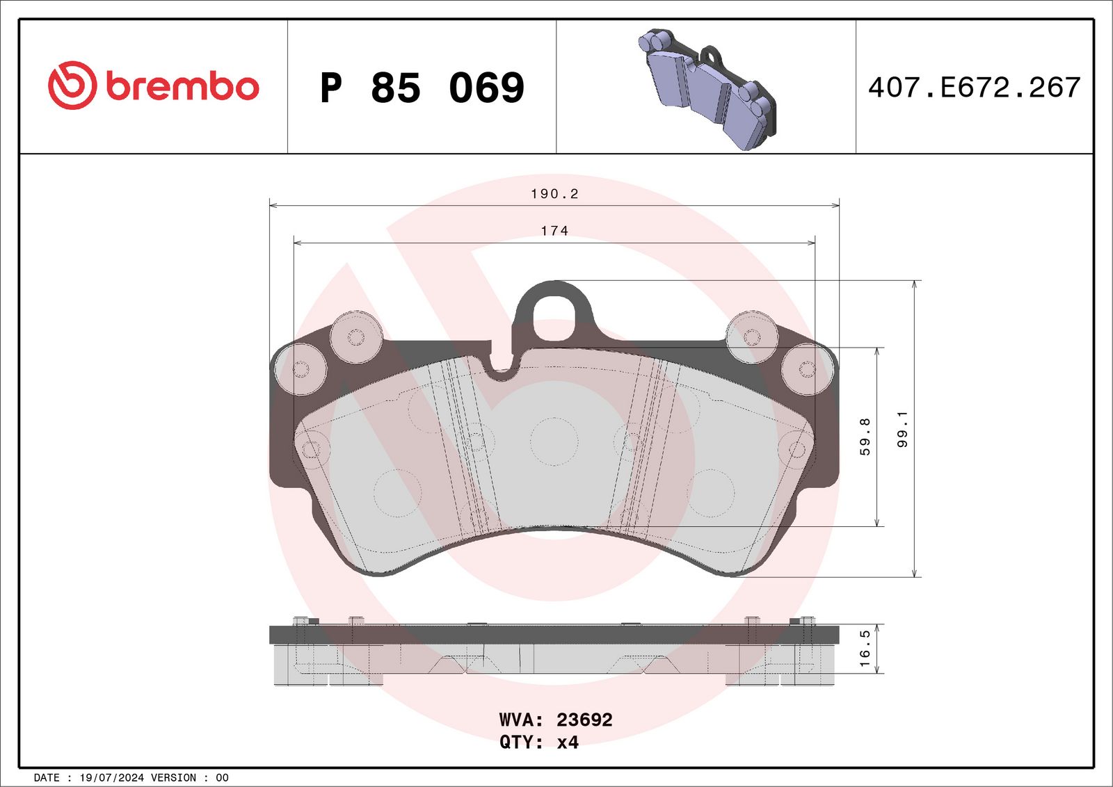 PRIME Low-Met Front Disc Brake Pad Set - P85069_01