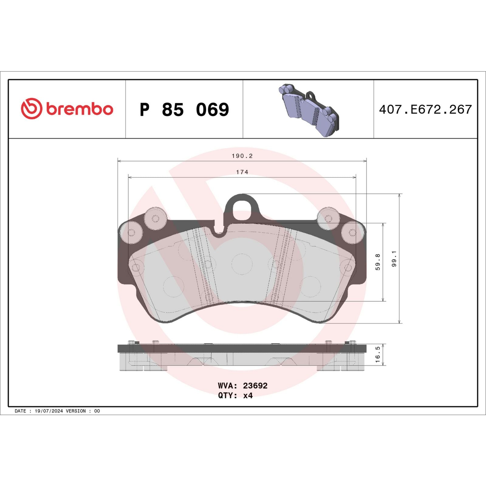 PRIME Low-Met Front Disc Brake Pad Set - P85069_01