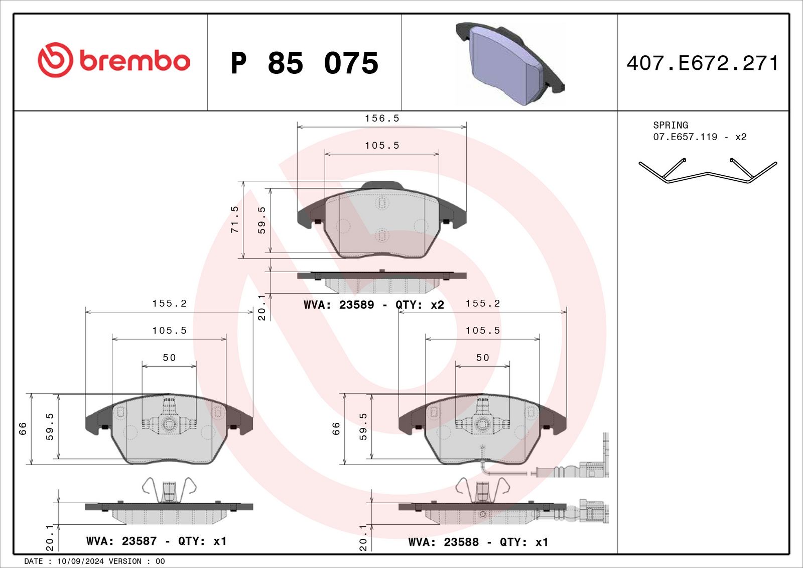 PRIME Low-Met Front Disc Brake Pad Set - P85075_03