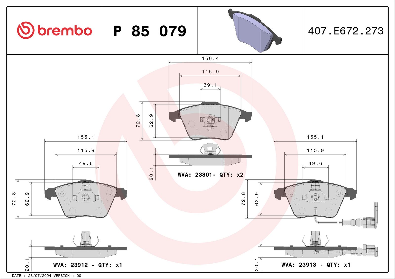 PRIME Low-Met Front Disc Brake Pad Set - P85079_01