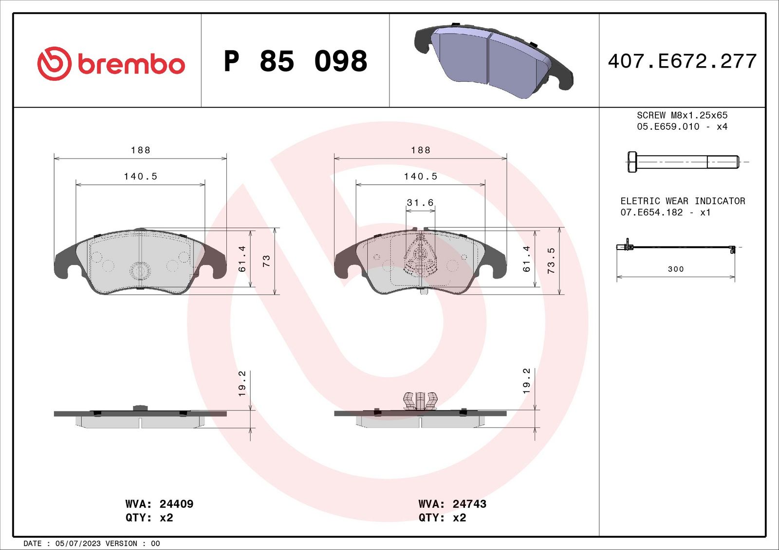 PRIME Low-Met Front Disc Brake Pad Set - P85098_01