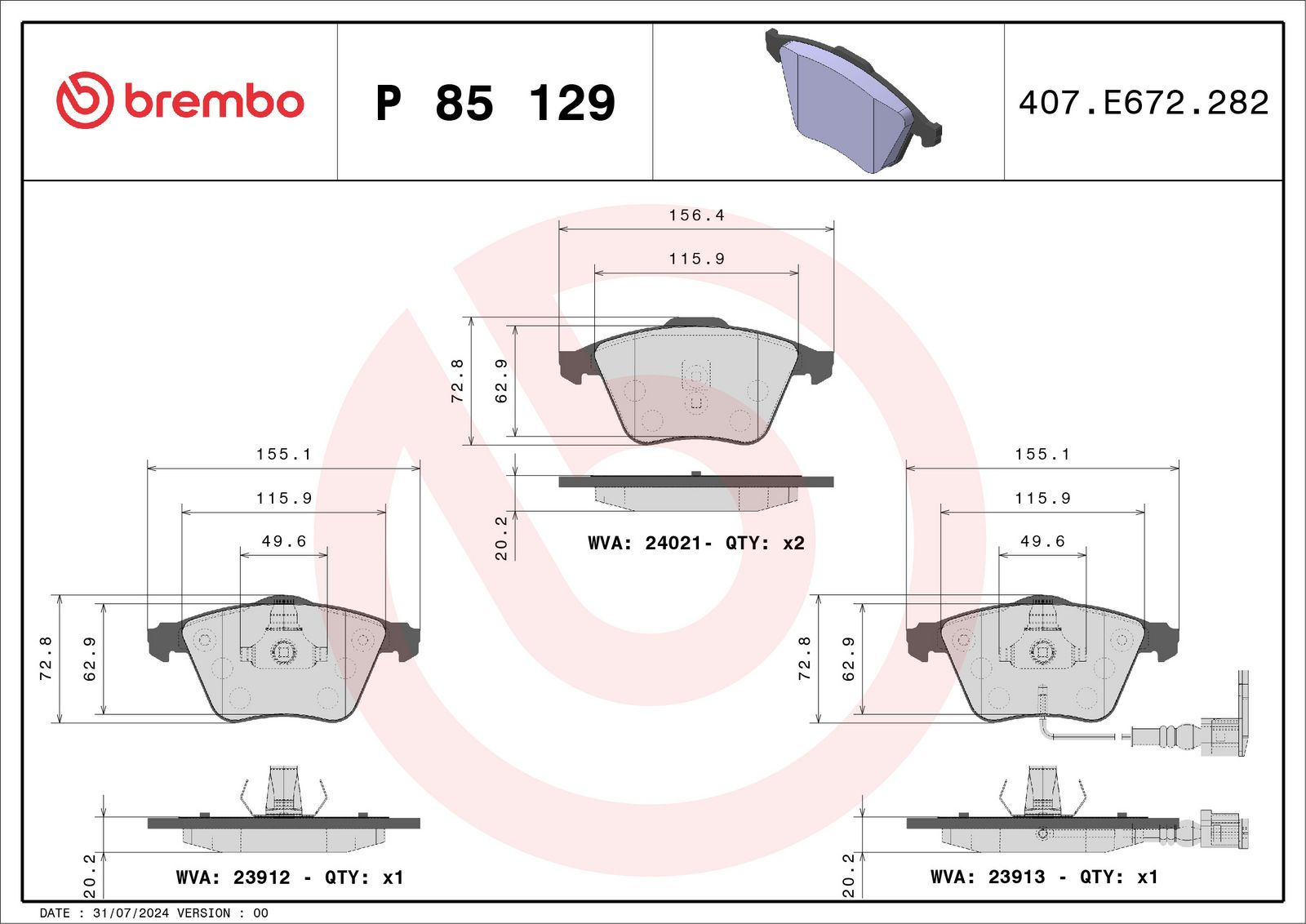 PRIME Low-Met Front Disc Brake Pad Set - P85129_03