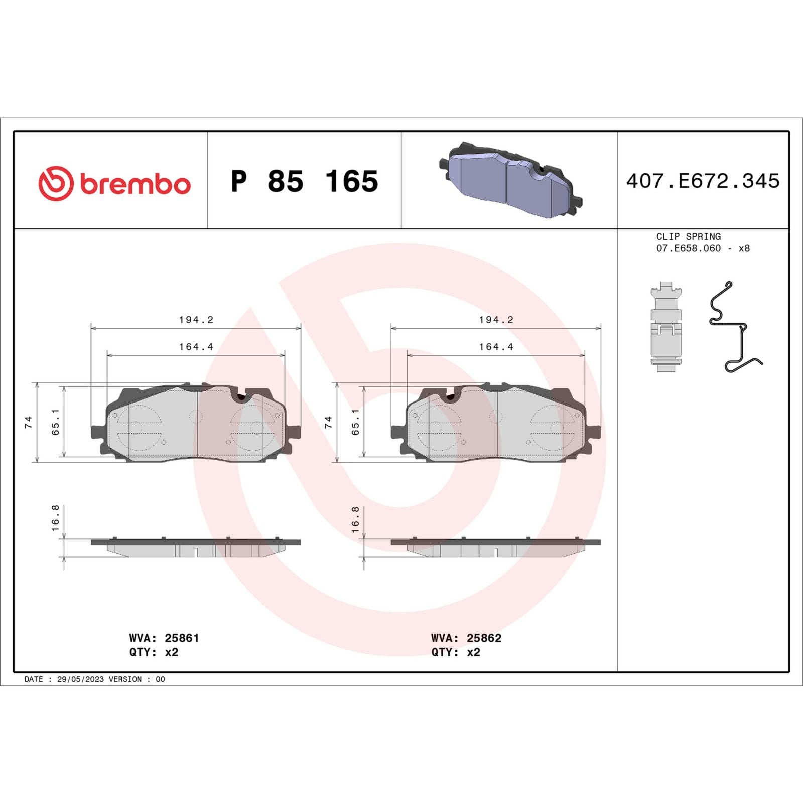 PRIME Low-Met Front Disc Brake Pad Set - P85165_04