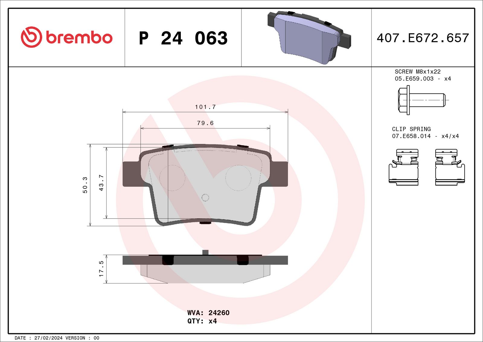 PRIME Low-Met Rear Disc Brake Pad Set - P24063_03
