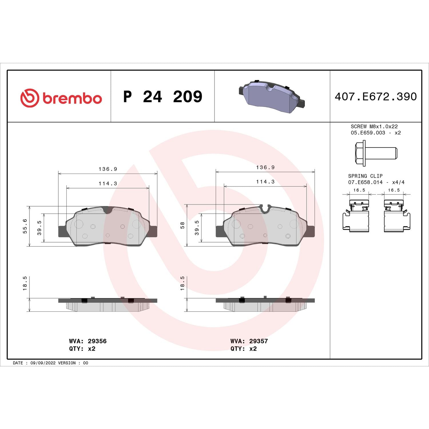 PRIME Low-Met Rear Disc Brake Pad Set - P24209_02