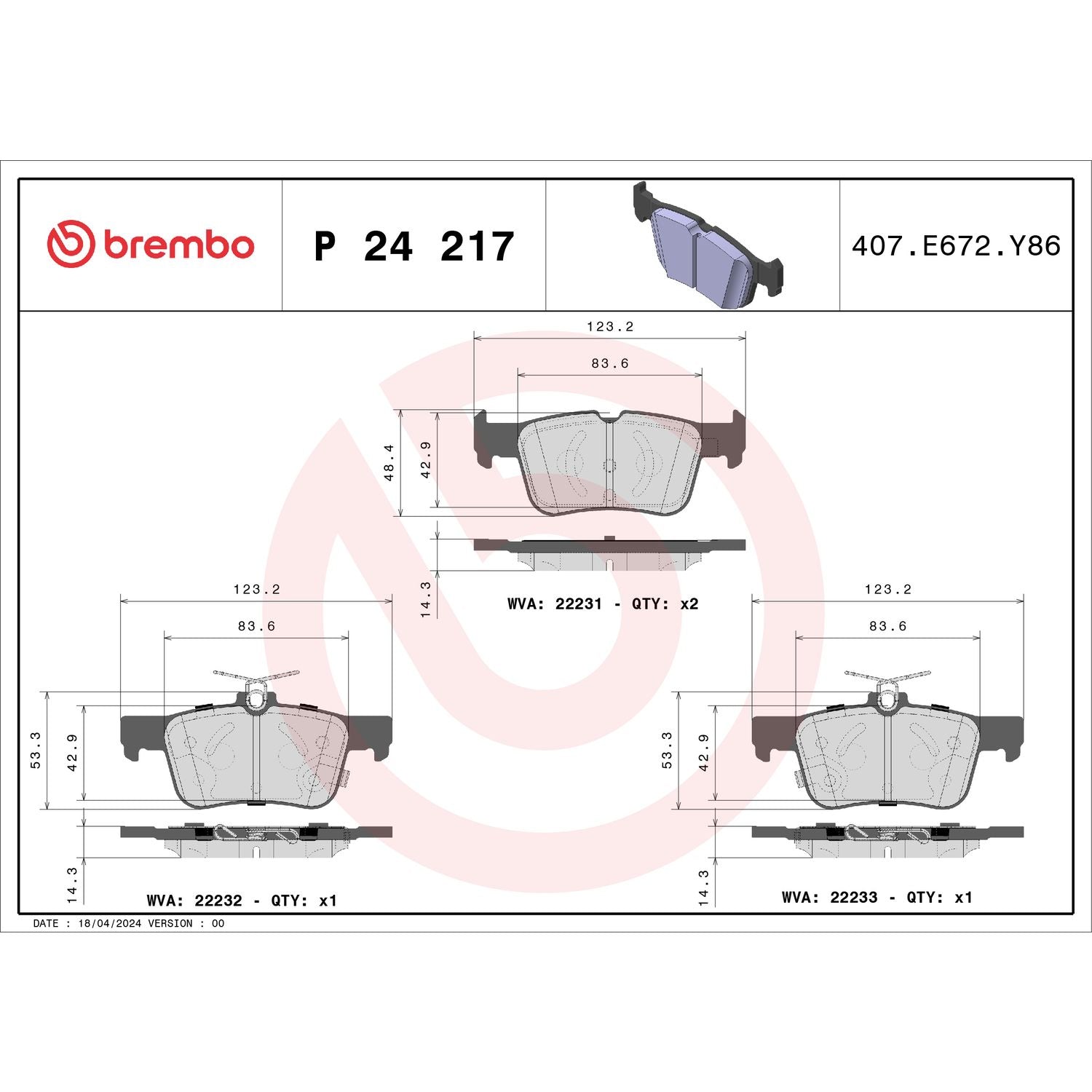 PRIME Low-Met Rear Disc Brake Pad Set - P24217_02