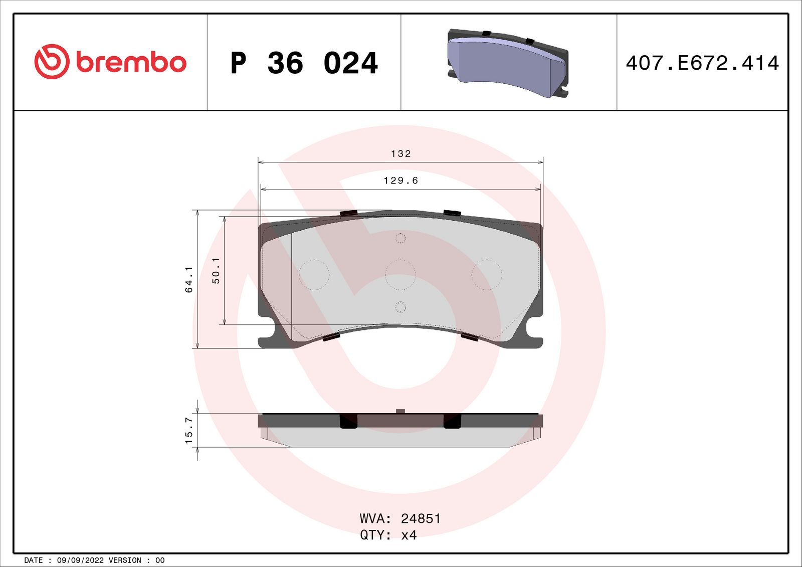 PRIME Low-Met Rear Disc Brake Pad Set - P36024_03