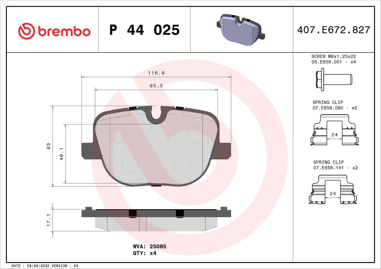 PRIME Low-Met Rear Disc Brake Pad Set - P44025_03