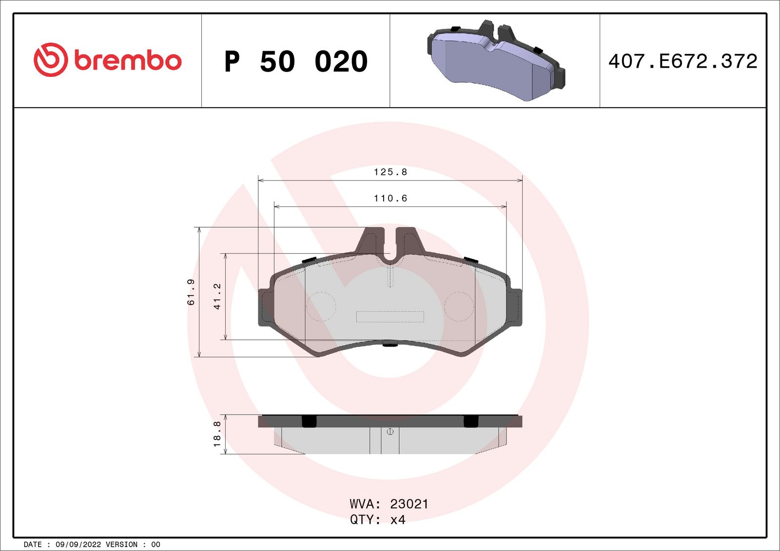 PRIME Low-Met Rear Disc Brake Pad Set - P50020_01
