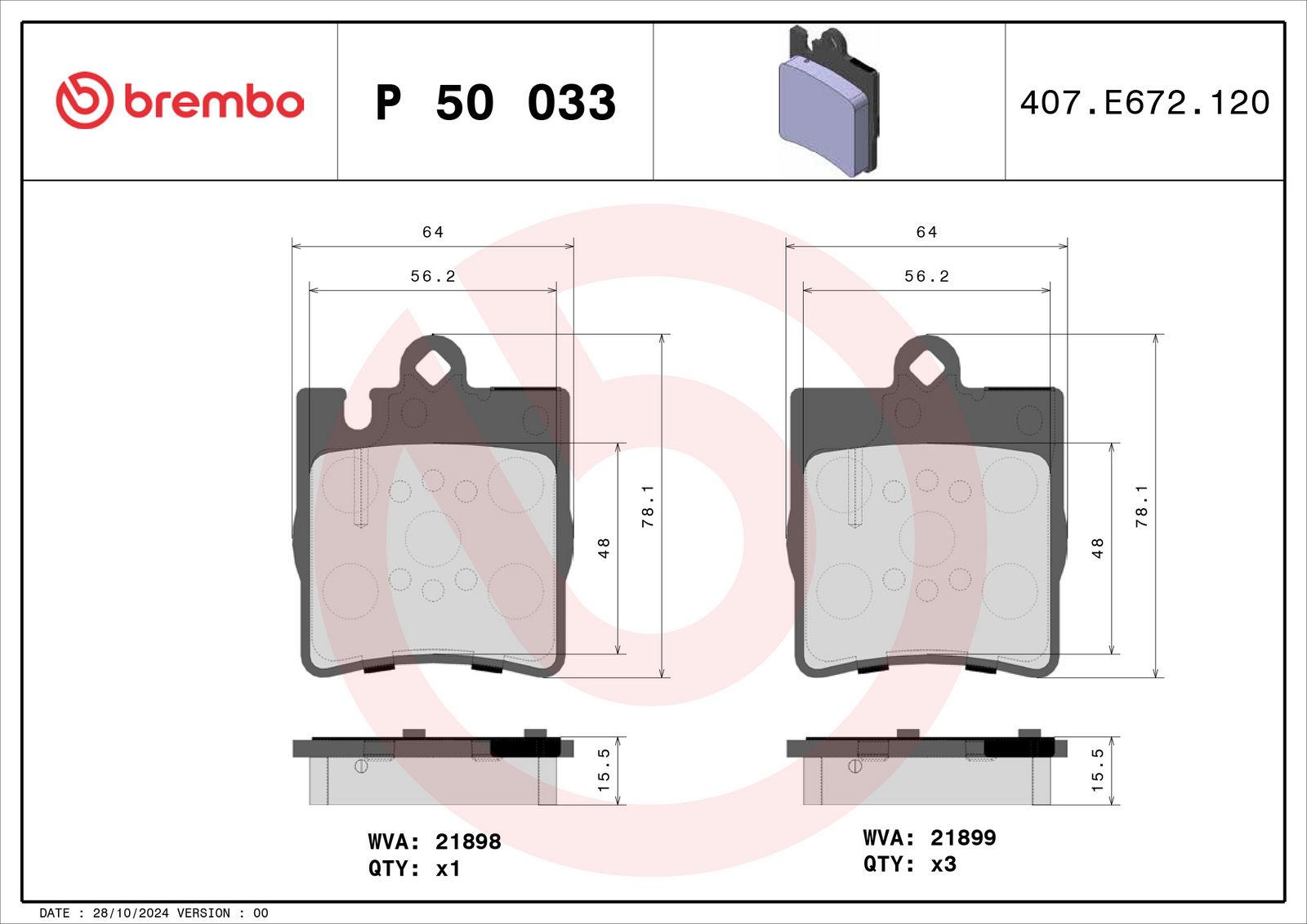 PRIME Low-Met Rear Disc Brake Pad Set - P50033_03