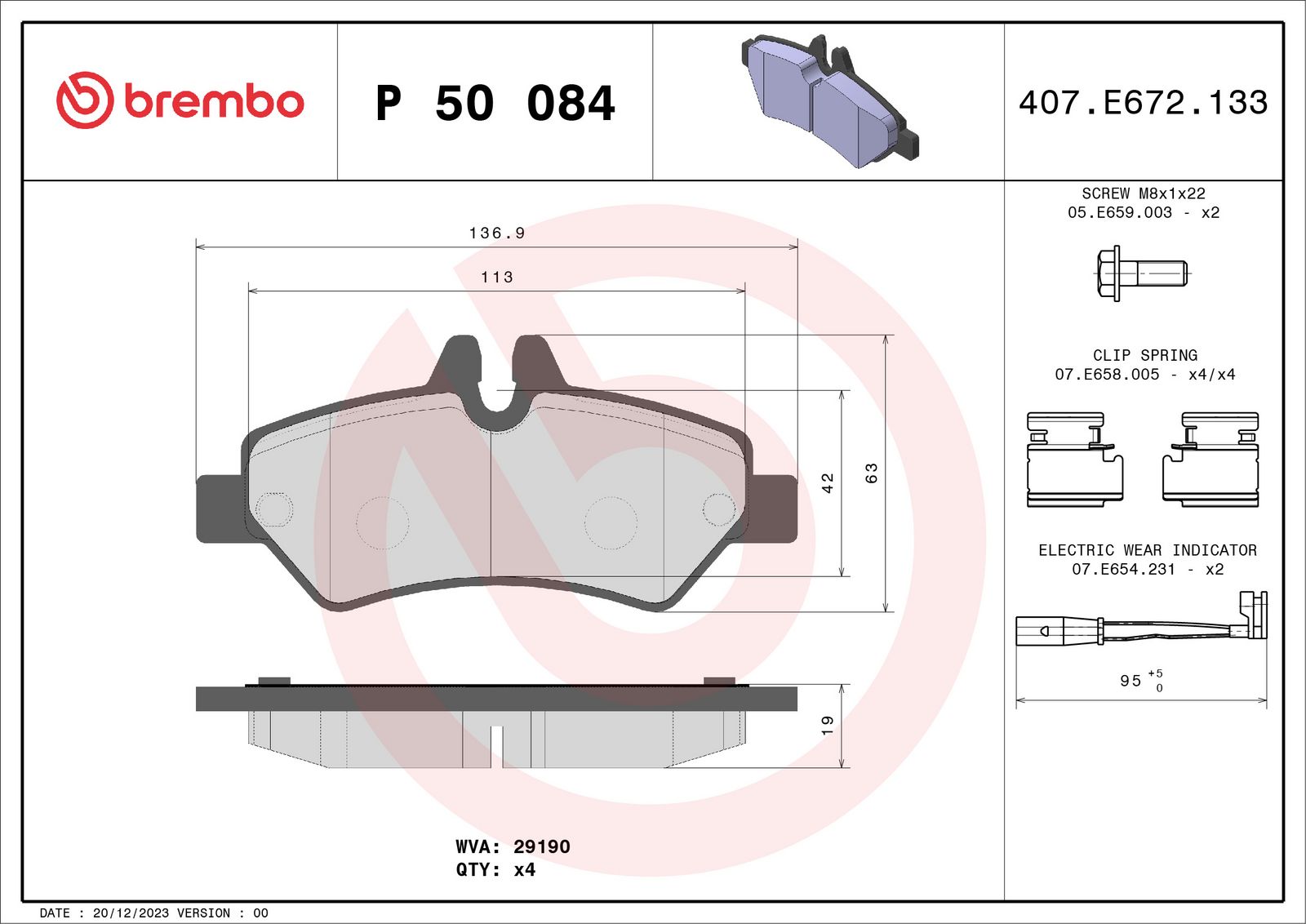 PRIME Low-Met Rear Disc Brake Pad Set - P50084_03