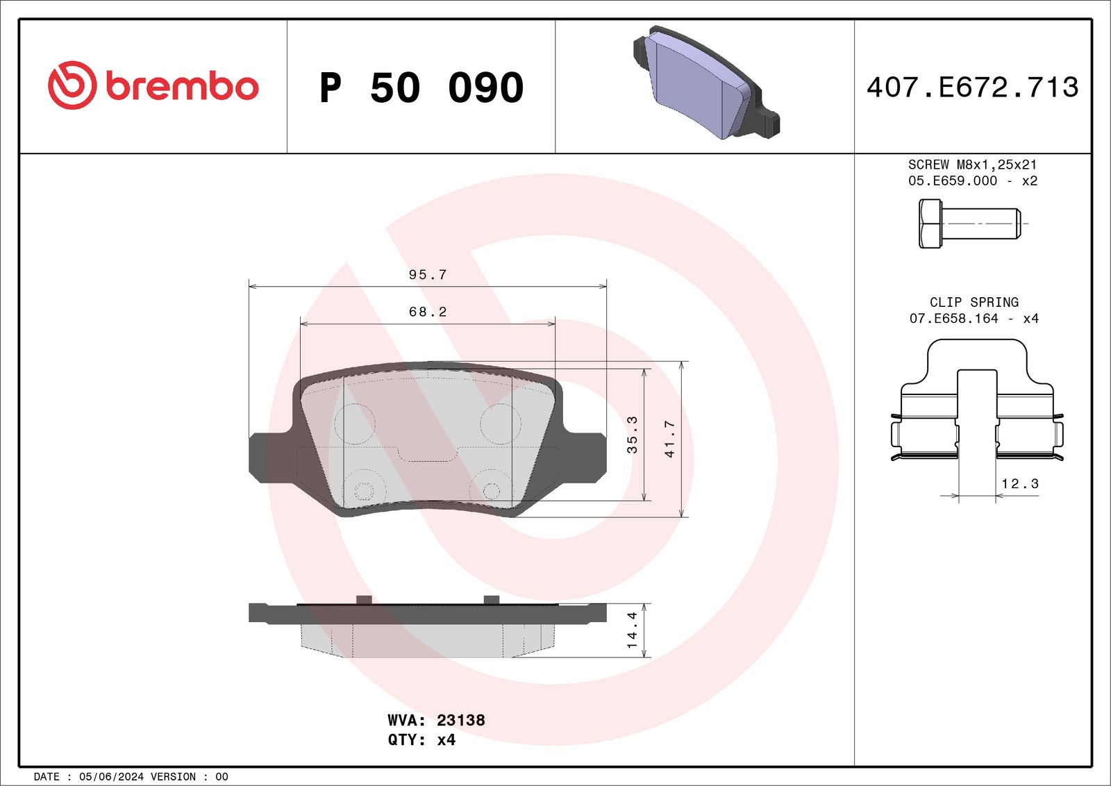 PRIME Low-Met Rear Disc Brake Pad Set - P50090_01
