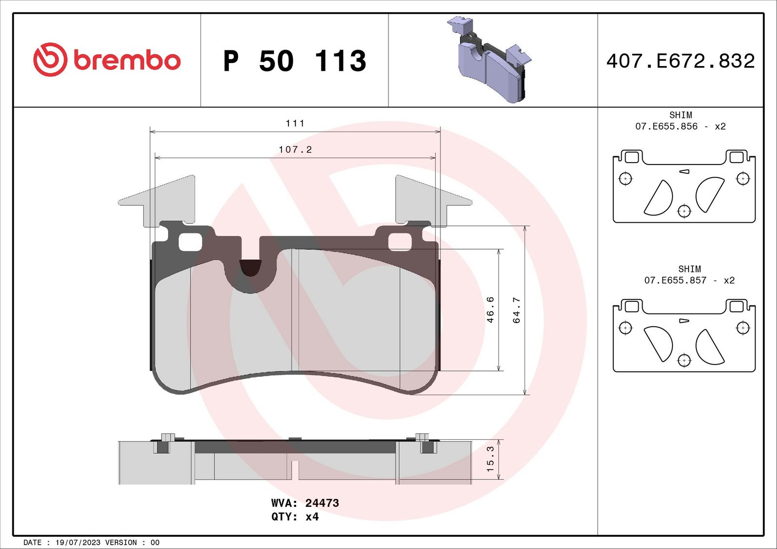 PRIME Low-Met Rear Disc Brake Pad Set - P50113_03