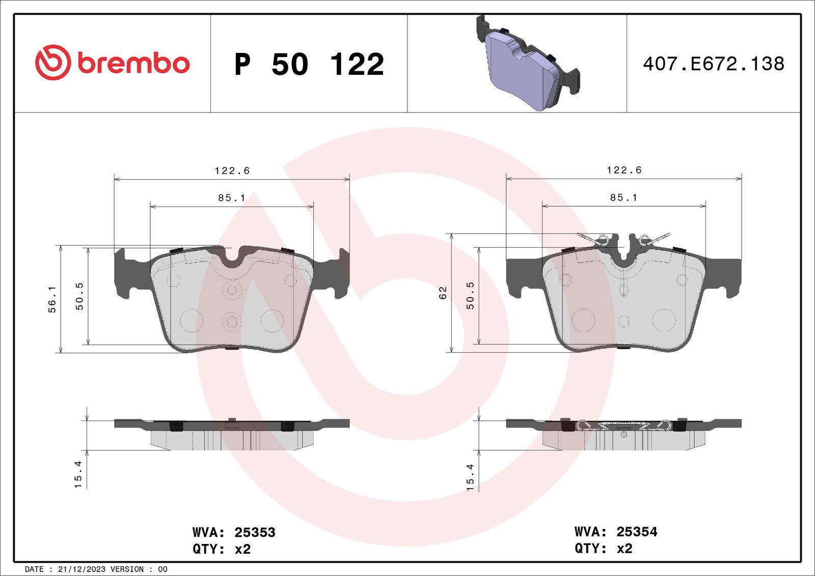 PRIME Low-Met Rear Disc Brake Pad Set - P50122_03