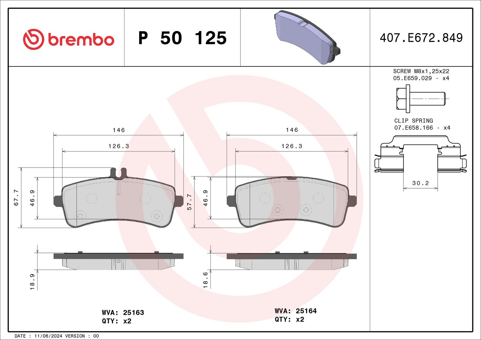 PRIME Low-Met Rear Disc Brake Pad Set - P50125_03