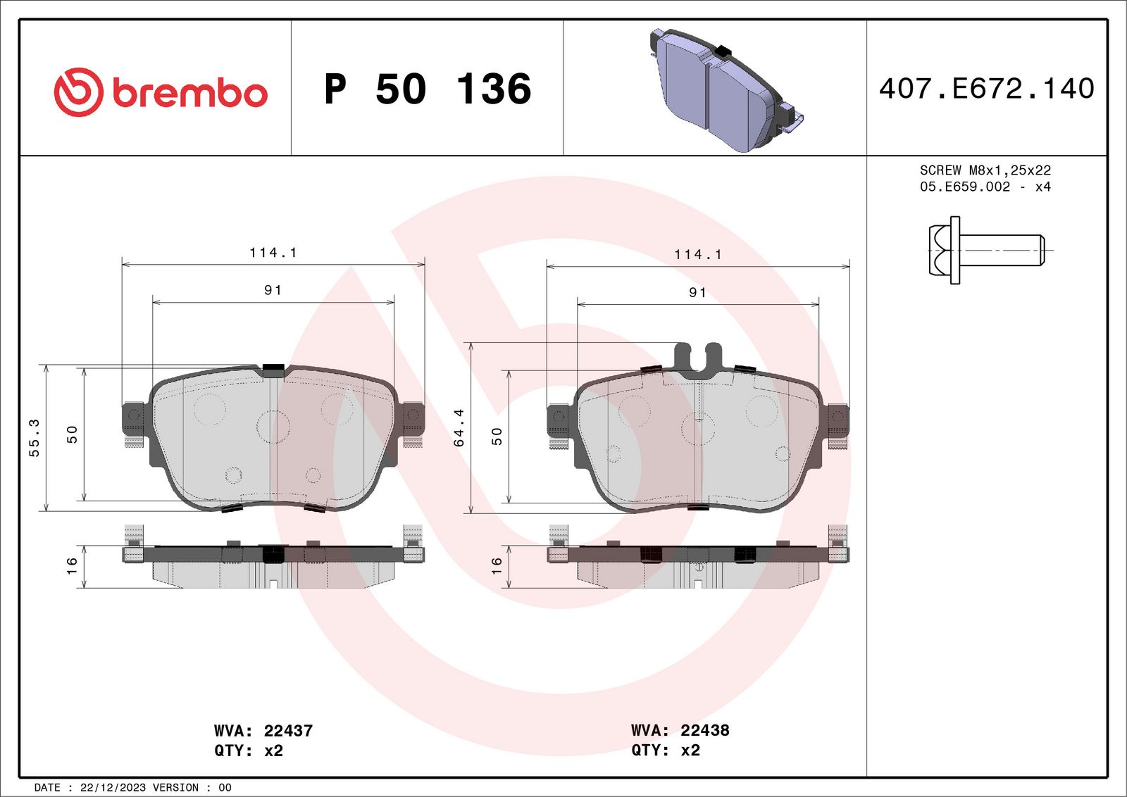 PRIME Low-Met Rear Disc Brake Pad Set - P50136_03