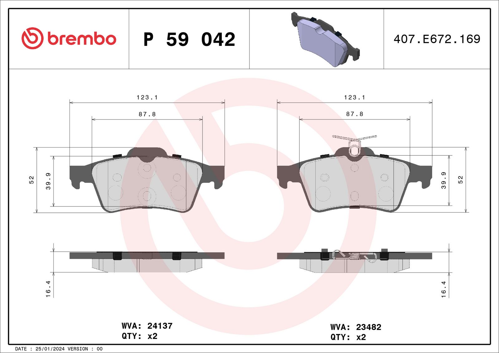 PRIME Low-Met Rear Disc Brake Pad Set - P59042_03