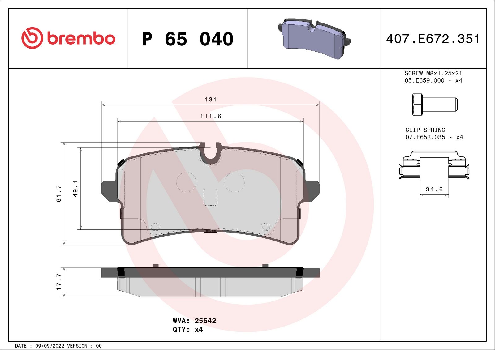 PRIME Low-Met Rear Disc Brake Pad Set - P65040_03