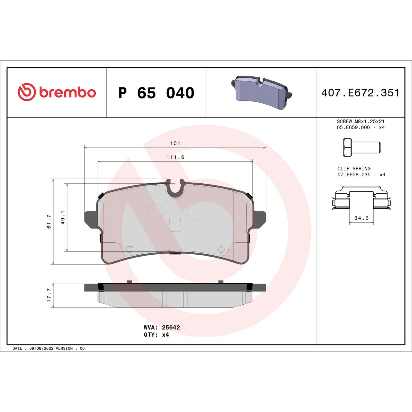 PRIME Low-Met Rear Disc Brake Pad Set - P65040_03