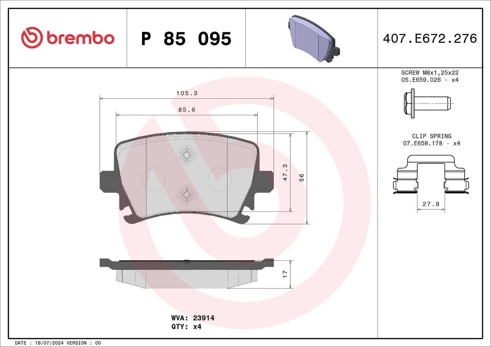 PRIME Low-Met Rear Disc Brake Pad Set - P85095_03