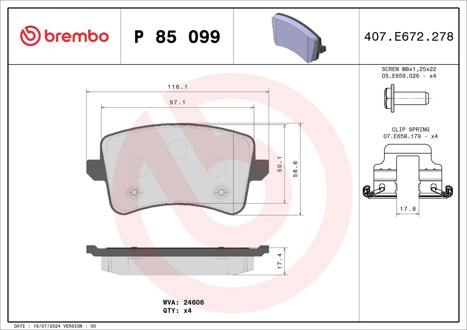 PRIME Low-Met Rear Disc Brake Pad Set - P85099_03