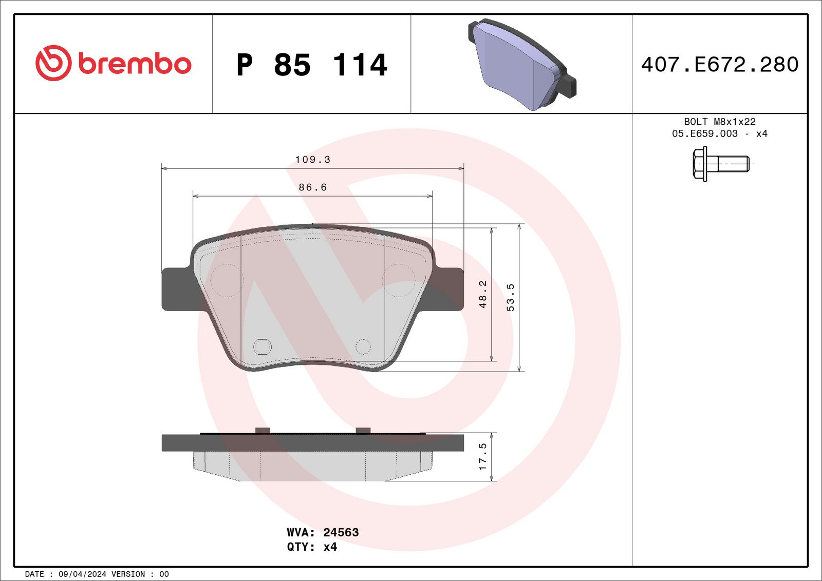 PRIME Low-Met Rear Disc Brake Pad Set - P85114_03