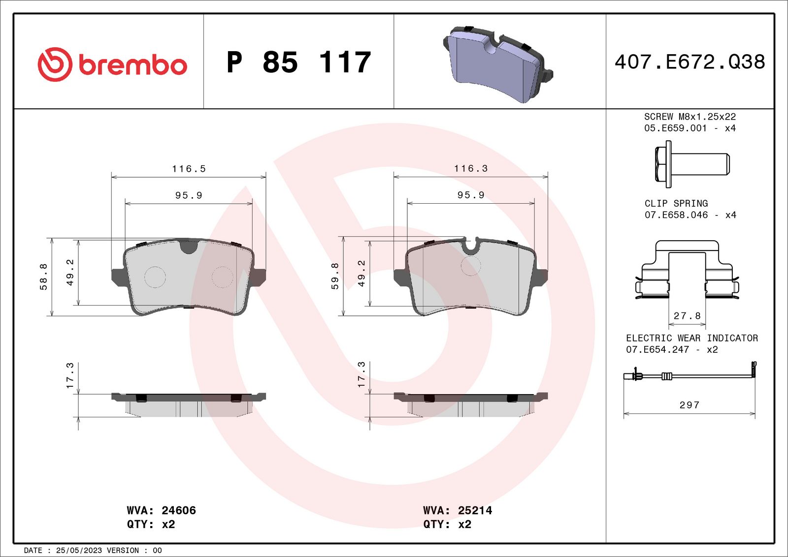 PRIME Low-Met Rear Disc Brake Pad Set - P85117_03