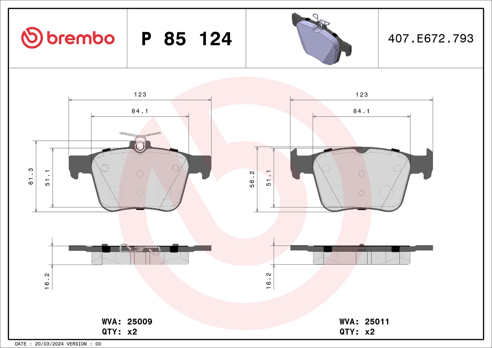 PRIME Low-Met Rear Disc Brake Pad Set - P85124_03