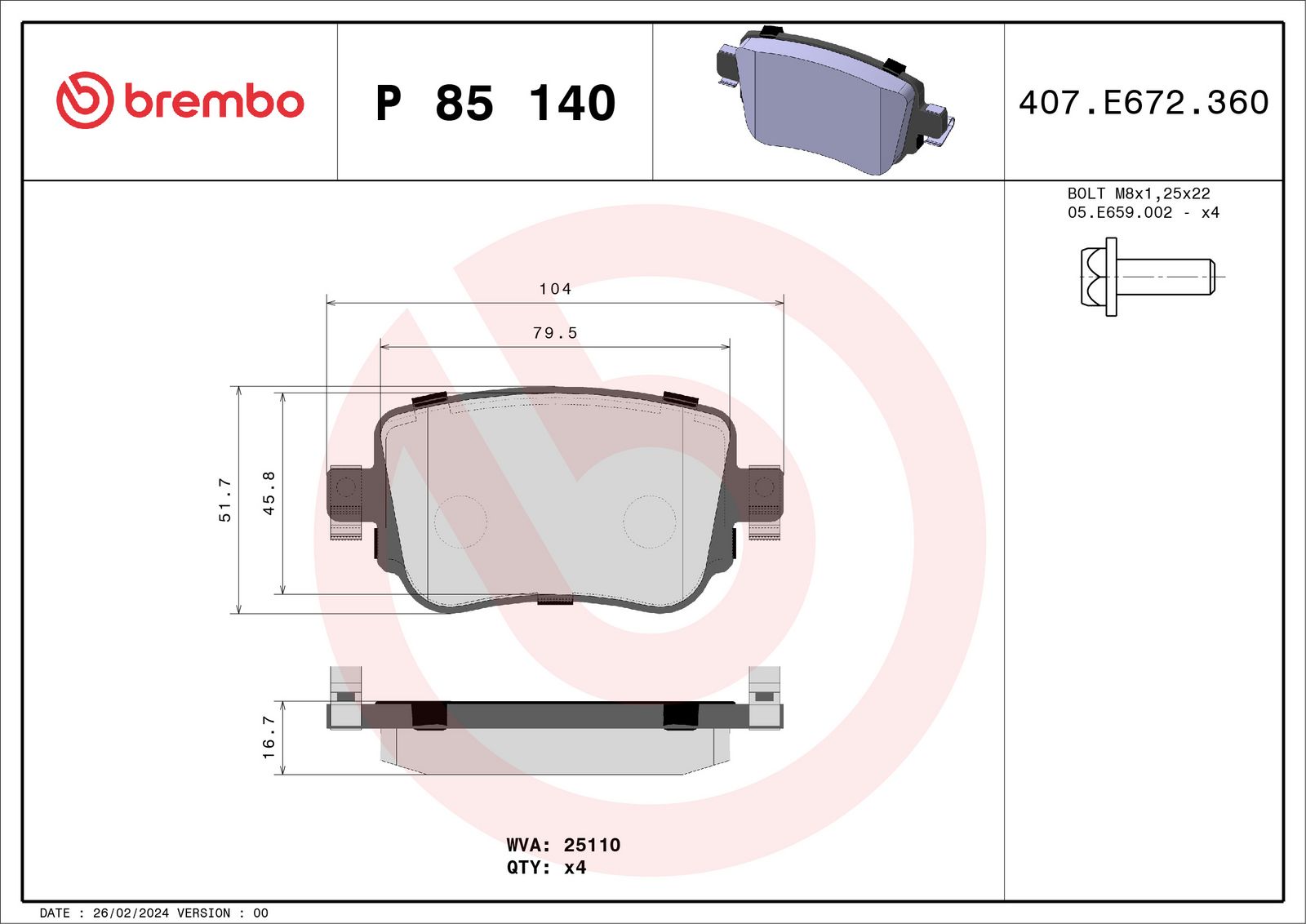 PRIME Low-Met Rear Disc Brake Pad Set - P85140_03