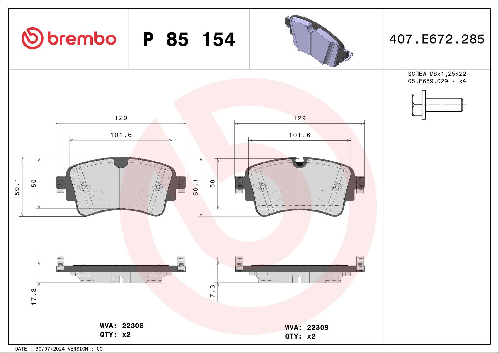 PRIME Low-Met Rear Disc Brake Pad Set - P85154_03
